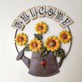 thumbnail image 3 of Decoración De Pared De Salón Creativa De País Americano BIENVENIDO Colgante De Decoración De Hierro De Girasol Pintado A Mano-Naranja, 3 of 14