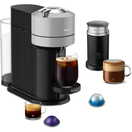 Vertuo Next Coffee and Espresso Maker by , with Aeroccino Milk Frother, Light Grey