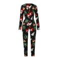 thumbnail image 3 of TheFound Female Nightwear Cartoon Patterns Print O-Neck Long Sleeve Jumpsuit, 3 of 9