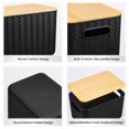 thumbnail image 3 of 4-Pack Plastic Storage Bins with Bamboo Lids – Stackable Storage Containers with Handles for Organizing Desktop, Closet, Playroom, Classroom, Office, 3 of 7