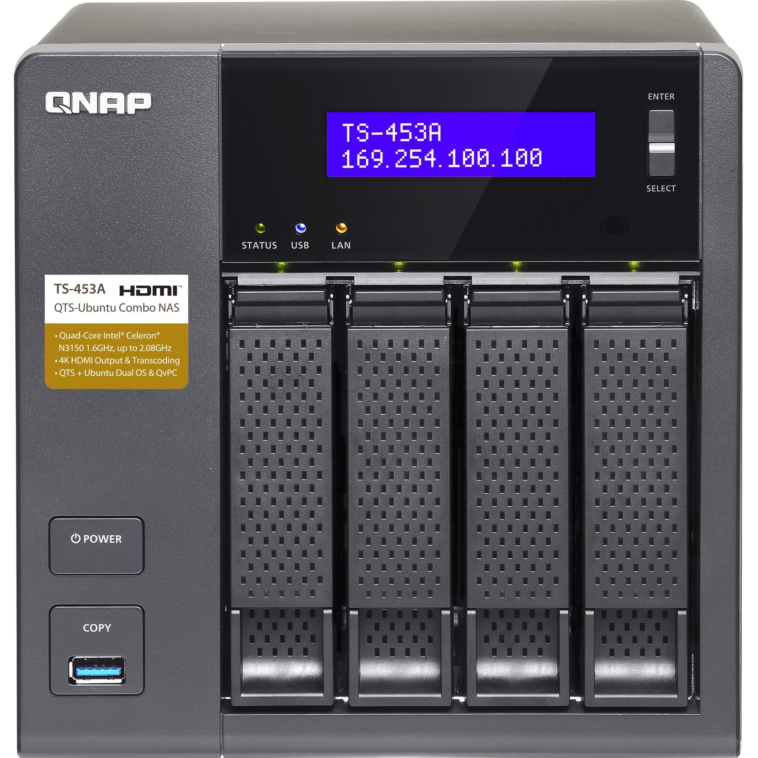 QNAP - TS-453A-8G-US - 4 Bay Professional grade NAS - image 3 of 6