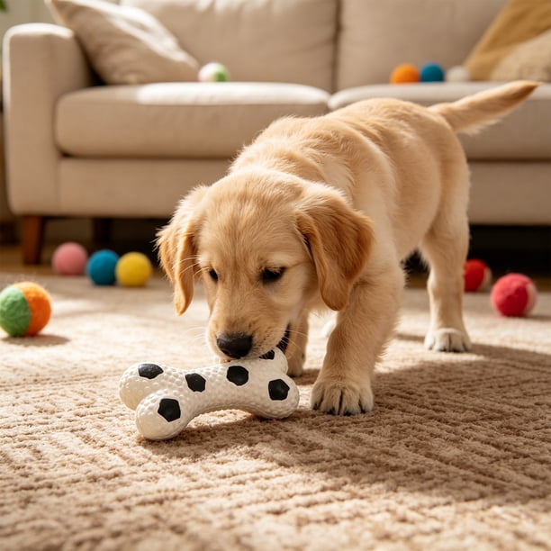 Juguetes Masticables para Perros de Látex con Sonido: Forma de Pelota de Baloncesto o de Fútbol con Huesos para Masticar Durante Mucho Tiempo, Limpiar Los Dientes, Aliviar El Estrés y Jugar de Forma