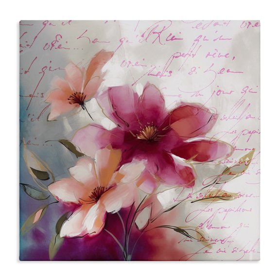 Stupell Industries Cottage Pink Vintage Florals Canvas Art, 30 x 30, by Andrea Haase