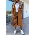 thumbnail image 6 of Lapel Collar Double Breasted Women's Winter Elegant Coats Long Notched Pea Coat, 6 of 8
