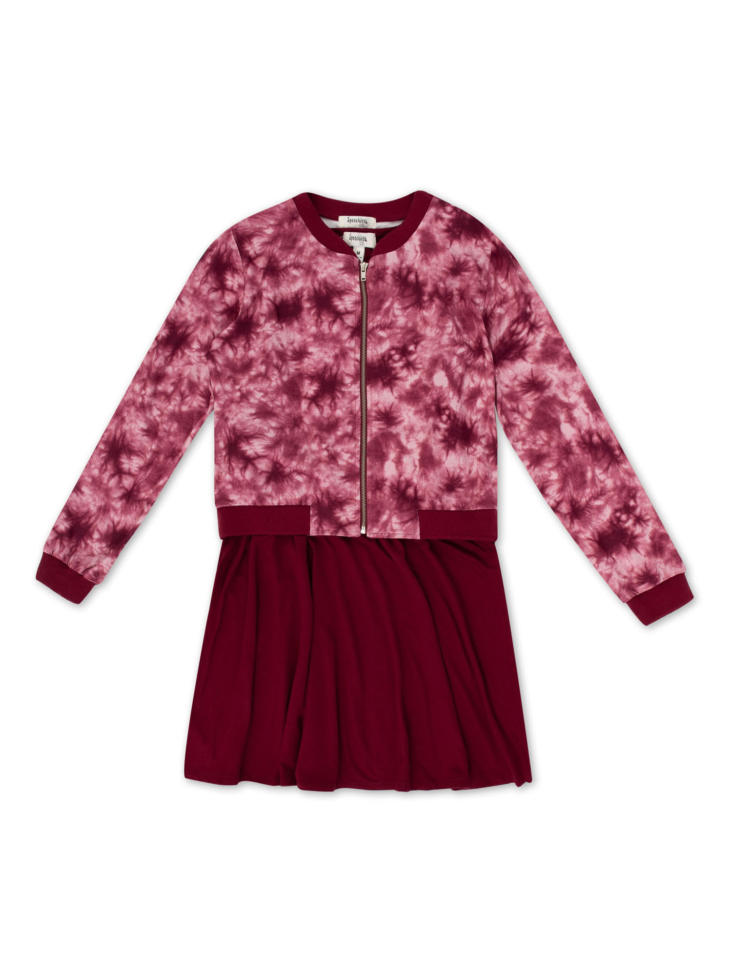 Lots of Love By Speechless Girls Tie Dye Bomber Jacket Dress Set, Sizes