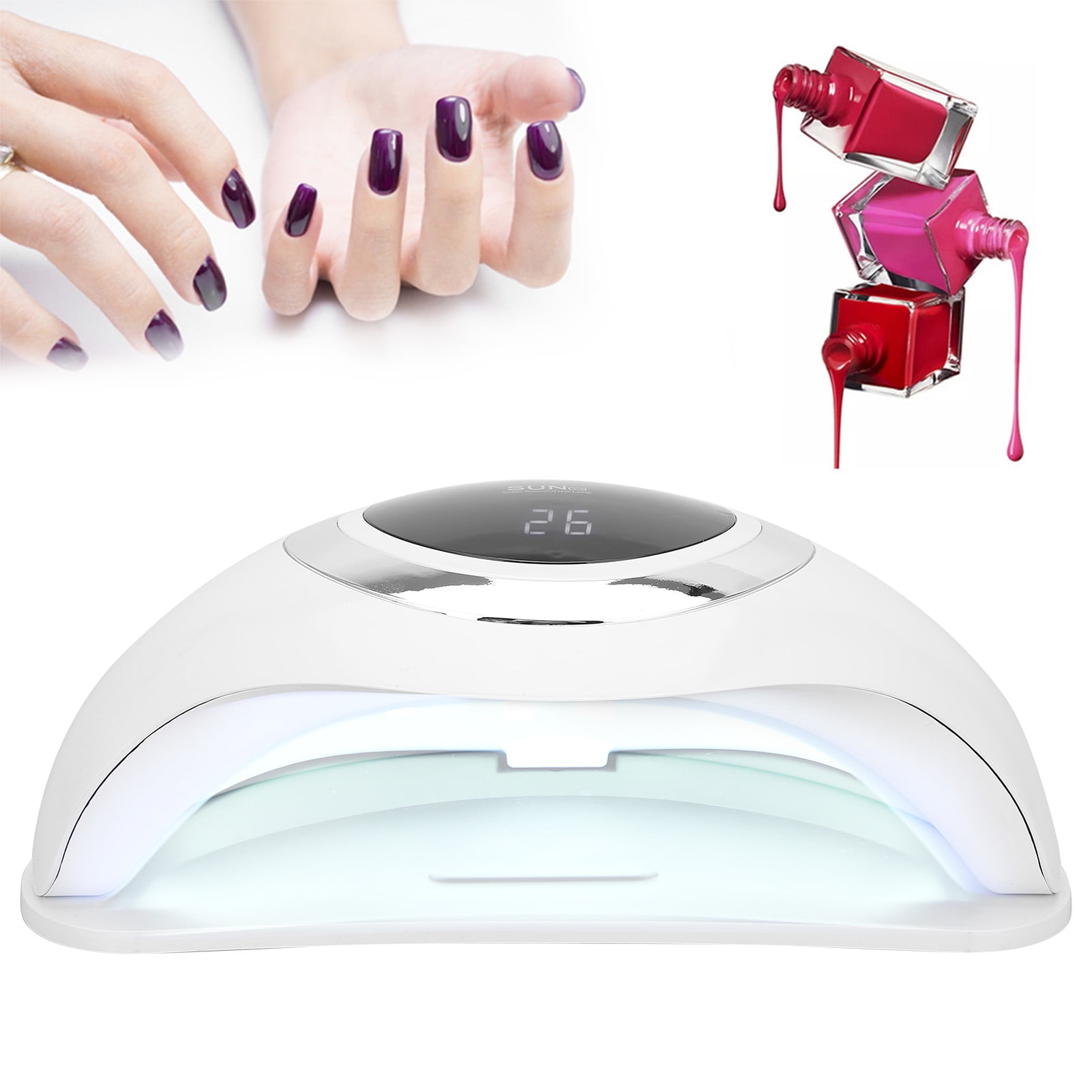 BOKYAN 168W UV LED Nail Lamp Gel Polish Dryer Dual Light Infrared Induction Nail Curing Machine with 4 Timer Settings for Home Salon Manicure Pedicure Tool