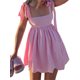 thumbnail image 3 of Mini vestido informal de verano para mujer de VISgogo, vestido corto con tiras y tirantes de Color sólido, vestido corto de moda para vacaciones en la playa VISgogo moda, 3 of 8