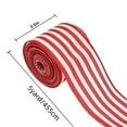 thumbnail image 3 of LQPWZU 1 Rolls Christmas Wired Edge Ribbon Christmas White Red Striped Fabric Ribbon Farmhouse Craft Ribbon for DIY Gift Wrapping Wreath Floral Arrangement Bow Decoration,2.5 Inch x 5 Yard, 3 of 5