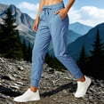 thumbnail image 6 of Besolor Track Pants Women Drawstring Elastic High Waisted Lightweight Quick Dry Workout Jogger Cinch Bottom Pant with Pockets, 6 of 7