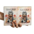 thumbnail image 3 of Hello Fall Scottish Fold Scarf Welcome Autumn with Leaves Pumpkins Travel Passport Wallet Cat Lover Kitten Owner Gifts PU Leather Passport Holder Cover - 00011, 3 of 5