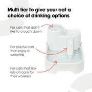 Cat Mate 3-Level, 70 Fl. Oz. Pet Fountain with 3 Stage Filter and Super-Quiet Pump