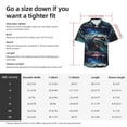 thumbnail image 3 of KLL Men's Hawaiian Shirt Short Sleeve Button Down Beach Shirts-Starry Sky Colorful Crocodile A, 3 of 5