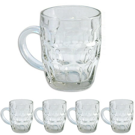 Flared Pilsner Beer Glass - 5 Pilsner Glass Cups Clear Coffee Mug Tea Soup Beer Set Hot Cold Beverage 16 Oz