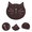 Black, variant on 1Pc Wear Resistant Cat Litter Mat Eco Friendly Non Slip Cat Face Shaped Floor Mat Claw Proof Cat Pad For Floors Carpets Litter