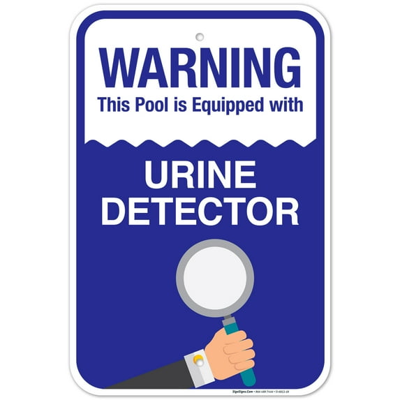 This Pool Is Equipped With Urine Detector Sign, Pool Sign, Vinyl Sticker