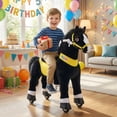 thumbnail image 3 of PonyCycle Kid-Powered Ride-On Horse Toy, No Battery, Hand Brake, Ages 3-4, Black, E338, 3 of 11