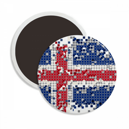 

Iceland Flag Pattern Round Ceracs Fridge Magnet Keepsake Decoration