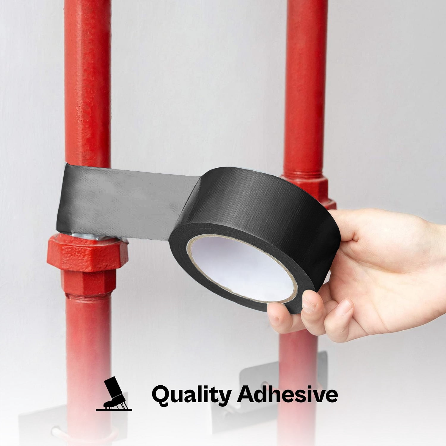SSBM 6 Mil - Black Heavy Duty Adhesive Duct Tape Perfect for Patching & Repairing, High Durability, Residential & Industrial Purpose, 2" x 60 Yards 12 Rolls