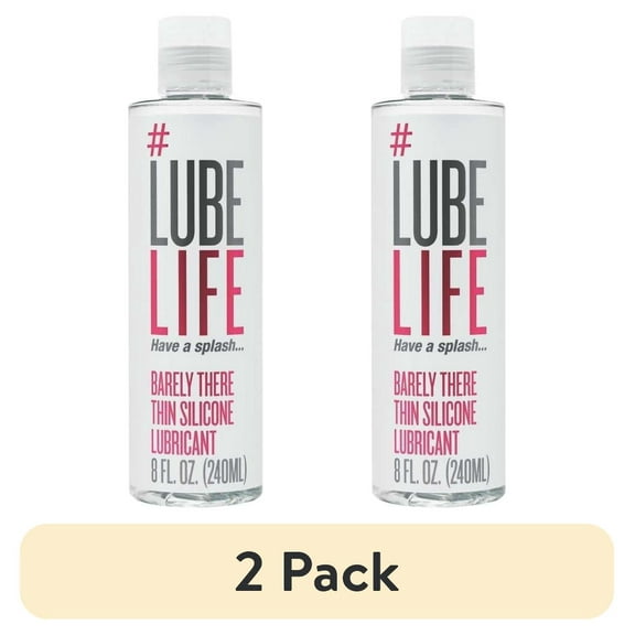 (2 pack) LubeLife Thin Silicone Based Personal Lubricant for Men, Women and Couples, 8 fl oz