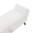 thumbnail image 5 of S-HOME 60 Inch Storage Bench in Teddy Cream with Comfortable Padding and Mid Century Wood Legs for Living Room Bedroom, 5 of 7