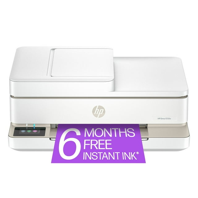 HP Envy 6558e Wireless All-in-One Color Photo Inkjet Printer, 6 Months Instant Ink with HP+