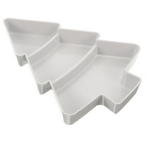 Raindrops 1Pack Grey Plastic Holiday Platter with Christmas Tree Shape for Christmas Party and Home Use
