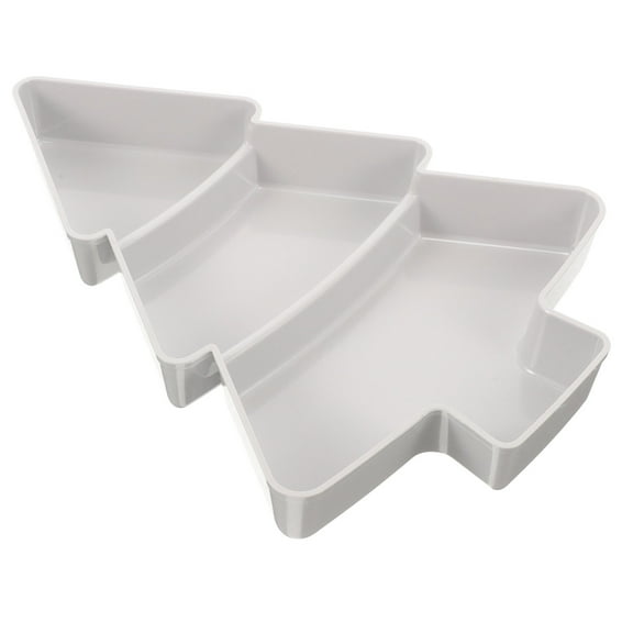 Raindrops 1Pack Grey Plastic Holiday Platter with Christmas Tree Shape for Christmas Party and Home Use