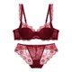 thumbnail image 3 of Sujetador de media copa, sujetador sexy, ropa interior ultrafina para mujer Pure Desire, conjunto de bragas con fruncido en el pecho pequeño, corsé francés, 3 of 5