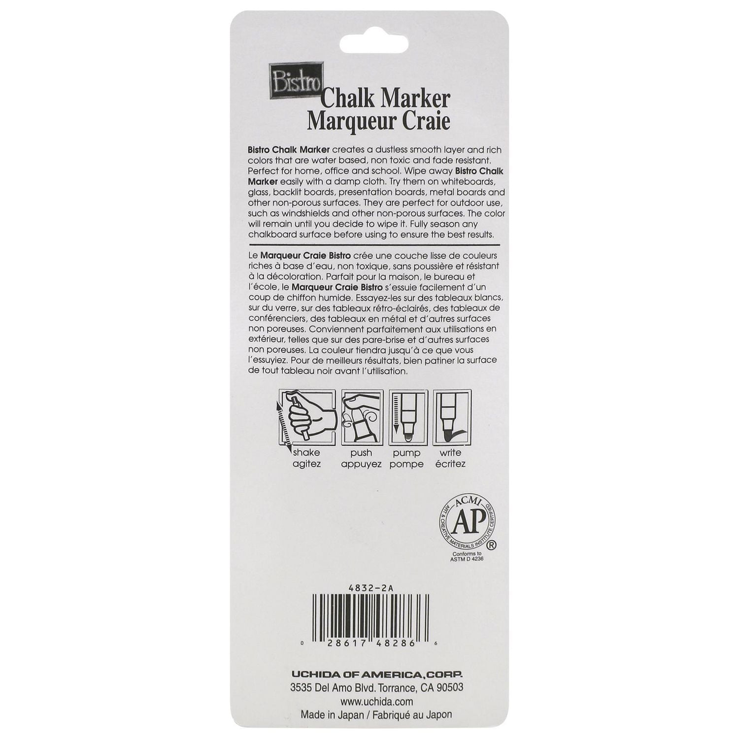 MARVY UCHIDA® BISTRO CHALK MARKERS 2 PC WHITE SET, Chalk Paint Marker