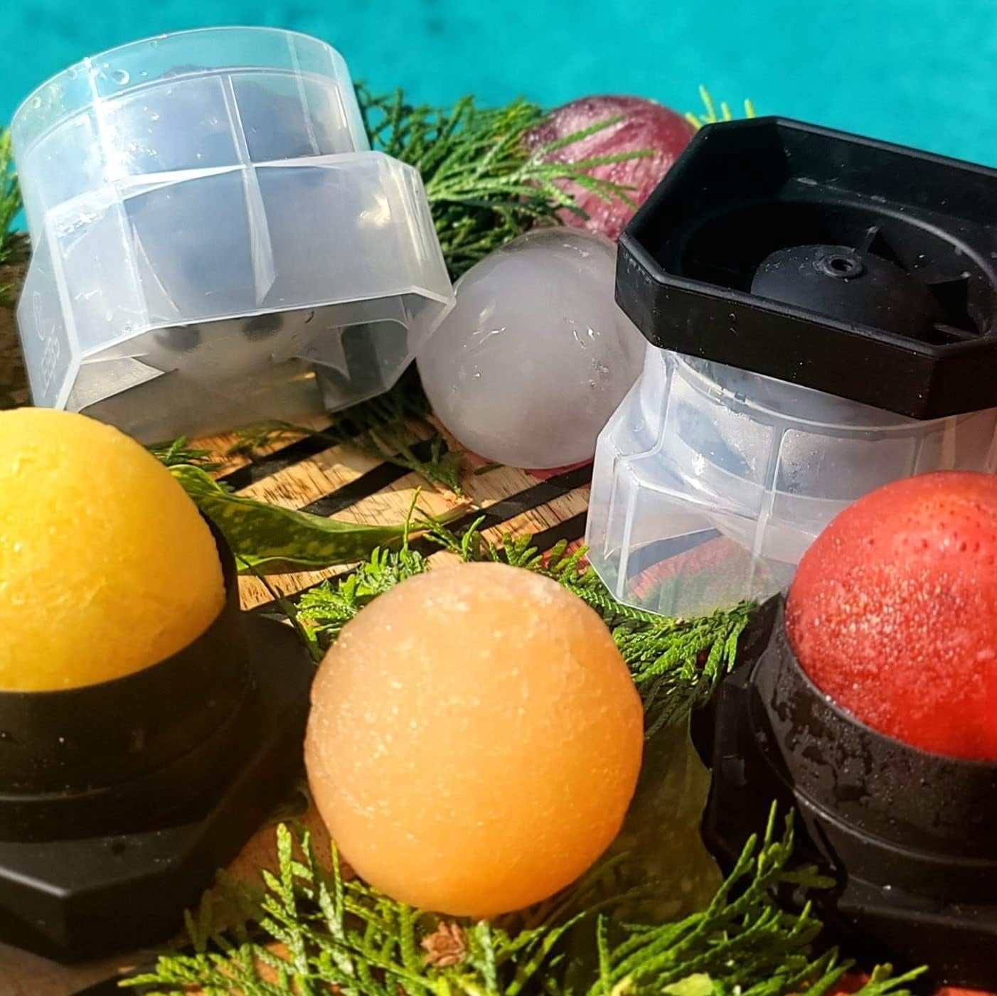 Silicone Freezer Press Sphere Ice Ball Maker Mold, 3 Pack for Large Round Craft Whisky Ice Balls - Bourbon, Scotch, Old Fashioned, Cocktail Drinks - by