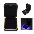 thumbnail image 3 of Jewelry Box, Ring Box Unique Easy To Clean Soft Inner with Light for Gift Box for Storage Of Jewelry Black,White, 3 of 7