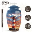 thumbnail image 2 of JAGASY Lighthouse Large Urn for Human Ashes Keepsake - Set of 5 Cremation Urns for Husband - Blue Small Urn for Ashes Adult Male - Sunset Orange Clouds Decorative Urns - (1 Large,10", 4 Small, 3"), 2 of 7