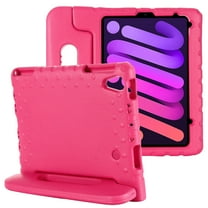 iPad Mini 6 Case 8.3", Kids Friendly Lightweight Durable EVA Shockproof Full Rugged Convertible Handle Foldable Stand Protective Cover, Rose
