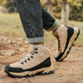 thumbnail image 5 of Mens Outdoor Hiking Boots Winter Fur Lined Warm Snow Boots Waterproof Anti-slip Lightweight Camping Boots Beige 12 US, 5 of 7