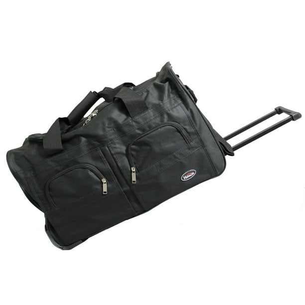 Hipack Deluxe 22-inch Carry-On Rolling Duffle Bag - Black - Walmart.com ...