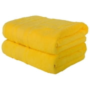 2-Piece Bath Towels Set for Bathroom, Spa & Hotel Quality | 100% Cotton Turkish Towels | Absorbent, Soft, and Eco-Friendly (Yellow)