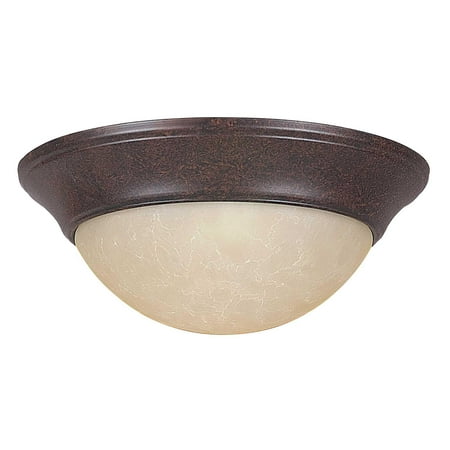 

Sunset Lighting F7150 2 Light 120 Watt 12 Wide Flush Mount Ceiling Fixture - Bronze
