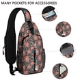 thumbnail image 2 of Floral Crossbody Sling Backpack for Womens Causal Sling Bag with Adjustable Shoulder Straps for Travel Hiking Chest Bag Daypack Anti-theft Purse, 2 of 6