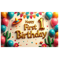 thumbnail image 4 of LUUFILx Colorful Birthday Backdrop Banner for 1st Birthday Decorations Party Supplies Celebration Background Photography Props Happy Birthday Fiesta Decor, 4 of 9