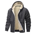 thumbnail image 1 of Sudadera con capucha y cremallera Wancir para hombre, forro polar y bolsillo con cremallera, sudadera con capucha gruesa, ajuste holgado, chaqueta deportiva de invierno, 1 of 4
