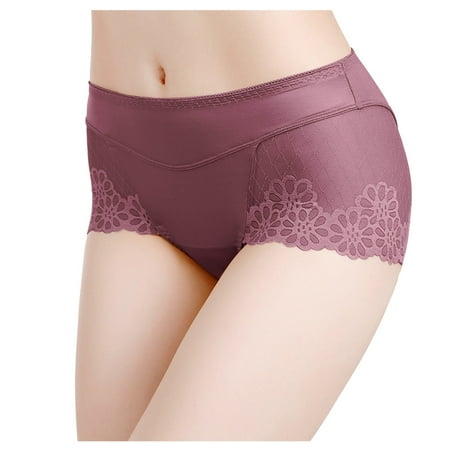 Bigersell Cotton Boyshort Underwear for Women Clearance Underwear Women Bikini Panty Style P-1278 Spandex Thong Panties High Waisted Thong Briefs High Waist Women s Bikini Panties Purple XXL
