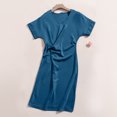 thumbnail image 2 of Bigersell Mini Dresses for Women Summer Fashion Cute Love Print Casual Short Sleeve Round Neck Dress Dresses for Female 2022 Elegant Women Sweater Dresses, Style 33615, Blue XL, 2 of 9
