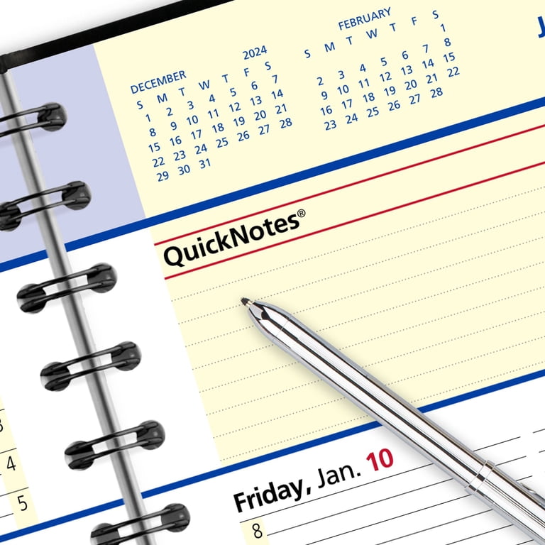 AT-A-GLANCE 2025 Weekly/Monthly Appointment Book Planner - 7.5" X 10", Large, Black, With Bungee Closure