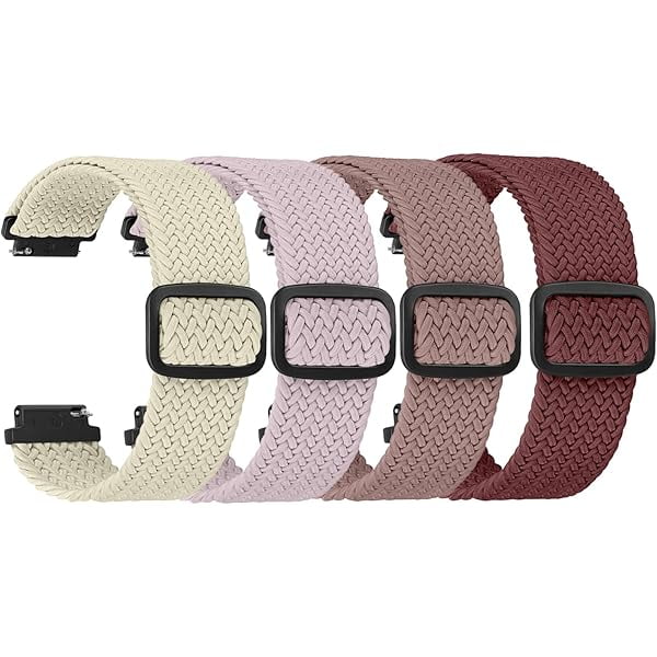 wonima11 4 Pack Braided Stretchy Adjustable Straps 16mm 18mm Quick Release for Women Men,Sport Elastic Nylon Cloth Wristbands Band Width 16mm 18mm