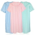thumbnail image 4 of JEFFRICO 3 Pack House Dresses for Women with Pockets - Lightweight Breathable Short Sleeve Muumuu & Nightgowns - Snap Front Housecoat and Dusters for Women, 4 of 4