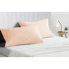 Egyptian Cotton Euro Sham 26X26 Size Pillow Covers Solid Fade Resistance Pillowcase Pack of 2,Peach