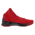 thumbnail image 3 of Mens Under Armour Curry 1 Lux Mid Suede Red Black 1296617-600, 3 of 4
