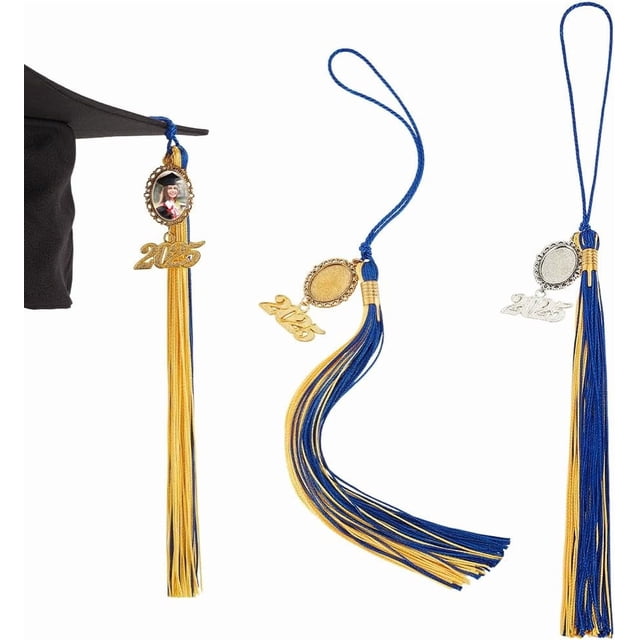 2 borlas con foto de graduación 2025, borla con foto de graduación conmemorativa, birrete de graduación
