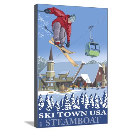 Ski Town USA - Steamboat, Colorado Stretched Canvas Print Wall Art By Lantern (Best Ski Towns In Colorado)