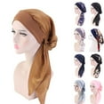 thumbnail image 6 of Pre-Tied Turban Hat Headwear Hair Loss Muslim Hijab Stretch Head Scarf Chemo, 6 of 9